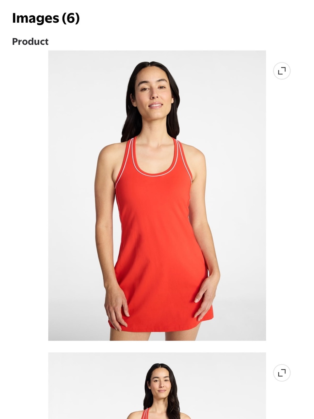 Avia Red Racerback Active Dress with White Trim